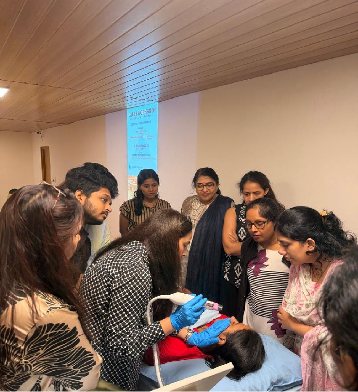 Trainee doctor practising during a clinical skills session